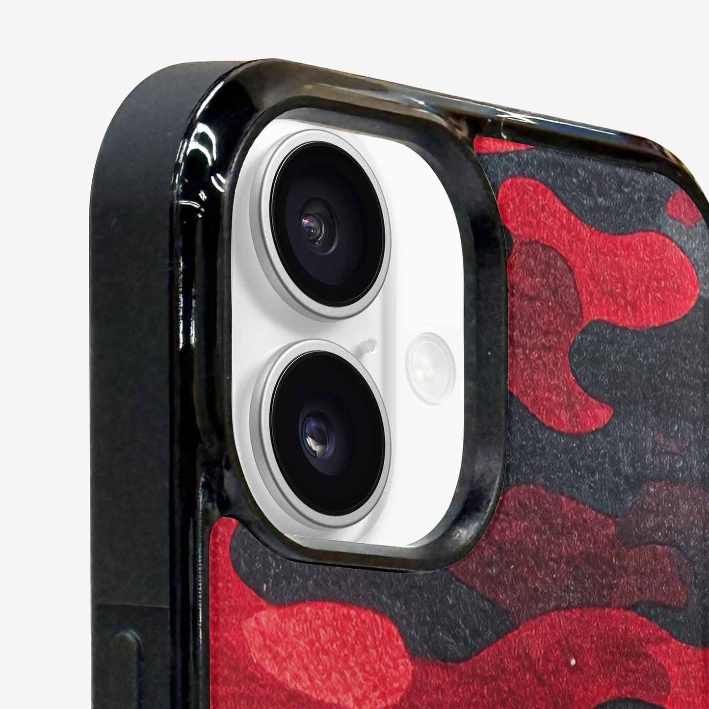 iPhone 16 Plus Case — Tactical Camo Red Black Custom, Custom Made Phone Cover