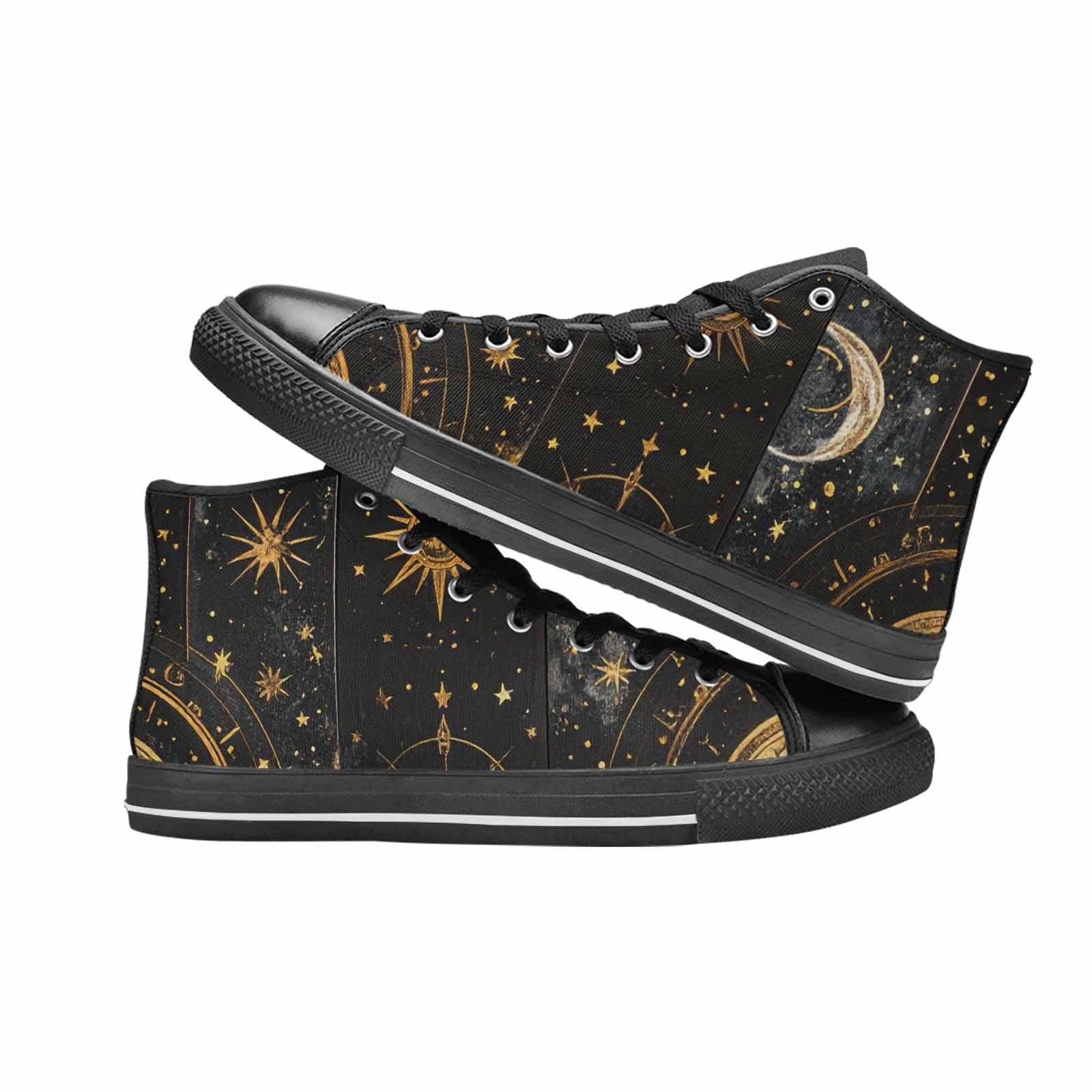 WOMEN'S Zodiac Constellation Star High Top Canvas Cottagecore Custom Sneakers