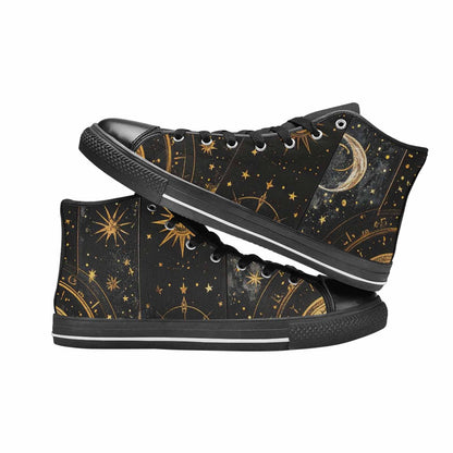WOMEN'S Zodiac Constellation Star High Top Canvas Cottagecore Custom Sneakers