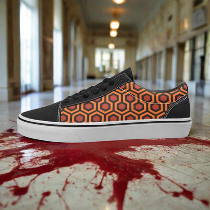 Women's Carpet Pattern Art Freaky custom low-top canvas shoes — wearable art by Freaky Shoes