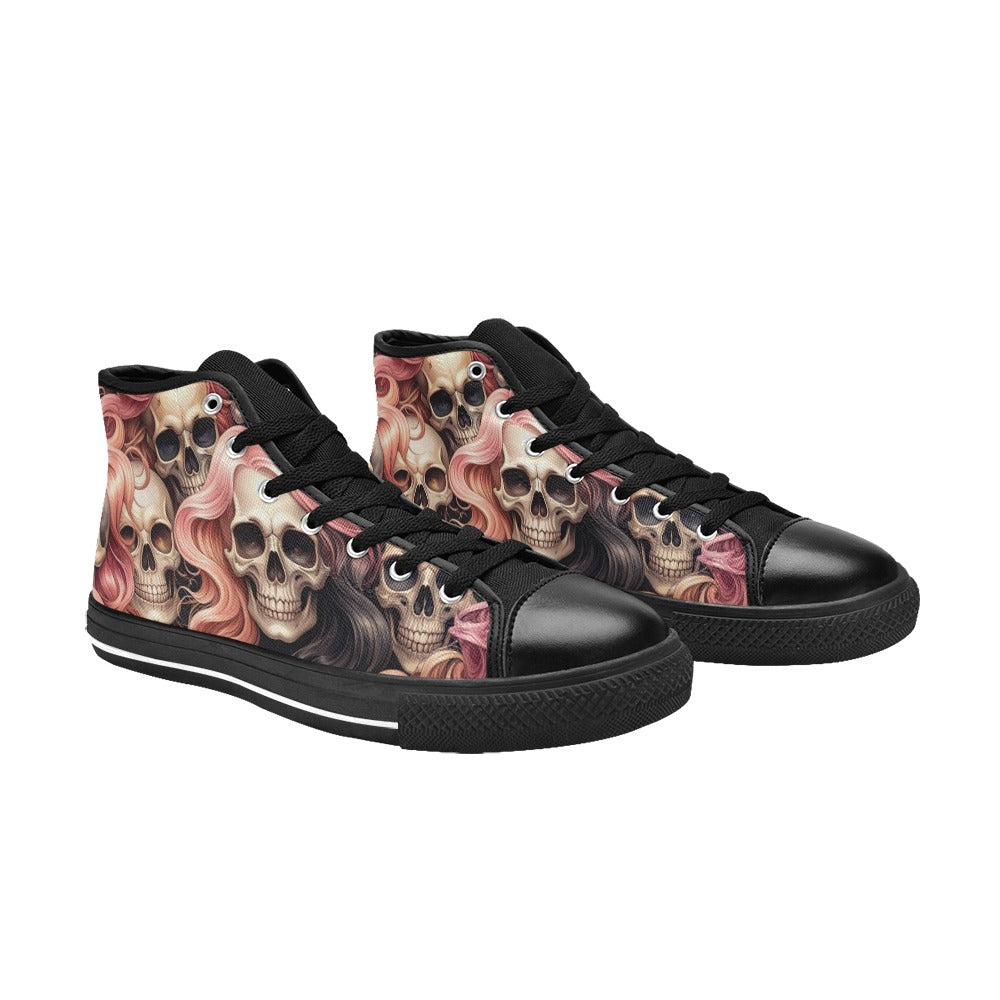 MEN'S Dark Feminine Flowing Hair High Top Canvas Vibrant Chaos Shoes