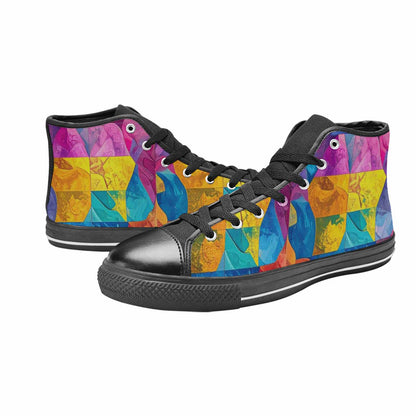 MEN'S Pansexual Flag Color High Top Canvas Aesthetic Custom Shoes