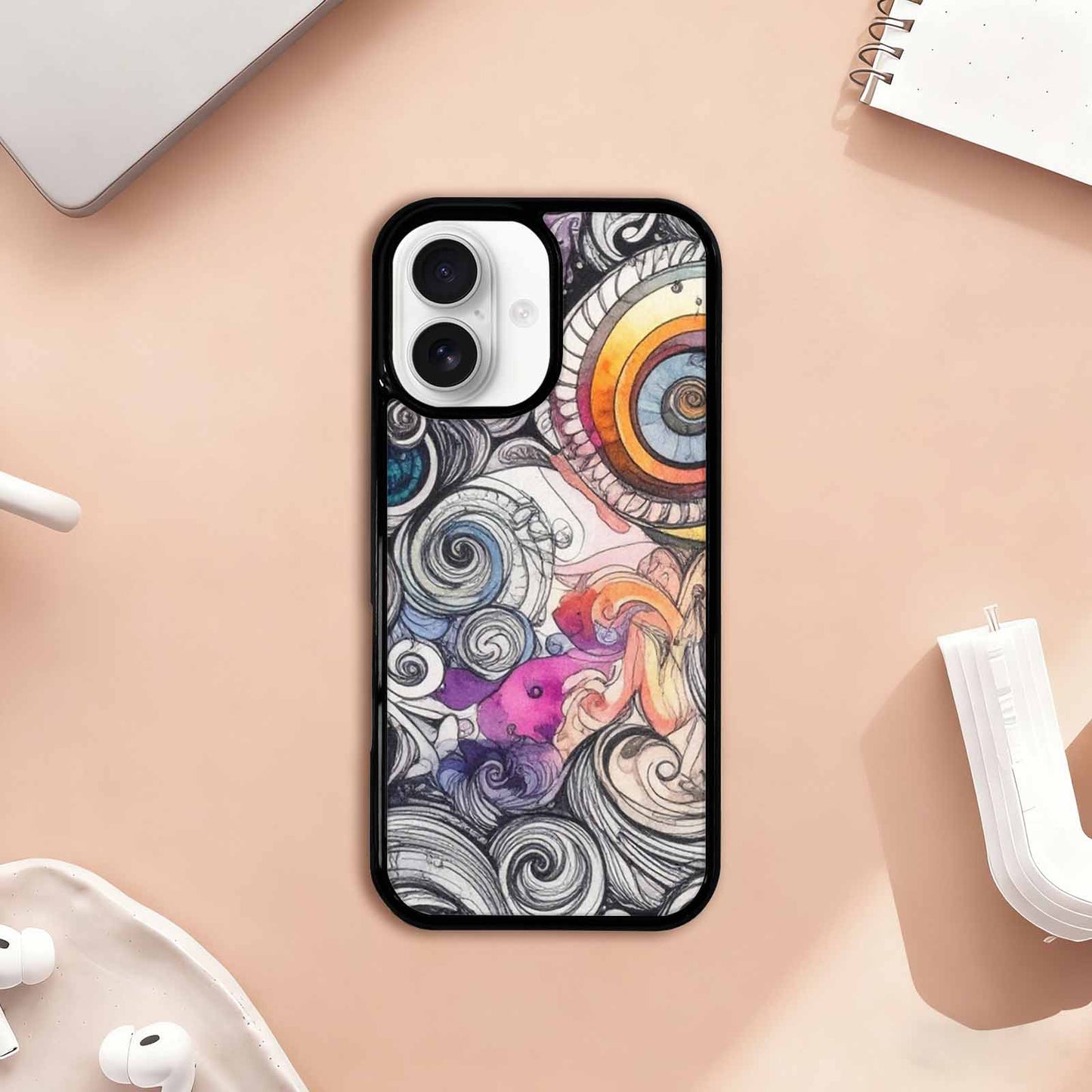iPhone 17 Case — Tie Dye Swirls (black Tie Dye, Original Design Phone Case
