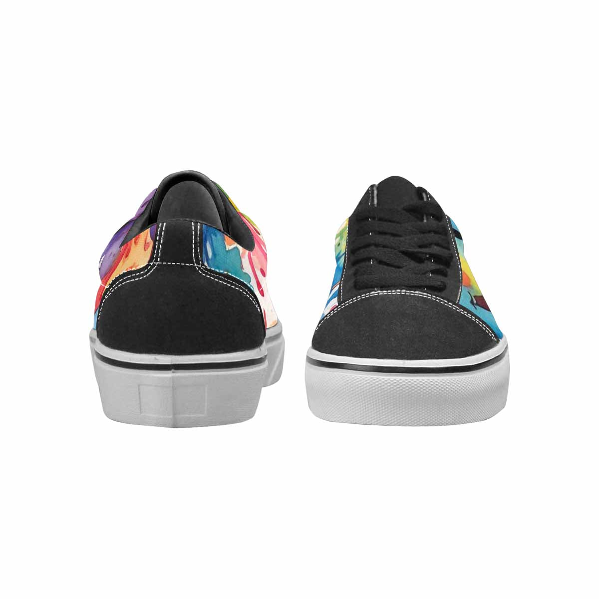 WOMEN'S Smiley Facessmiley Faces  Lace-Up Canvas Kaleidoscope Sneakers
