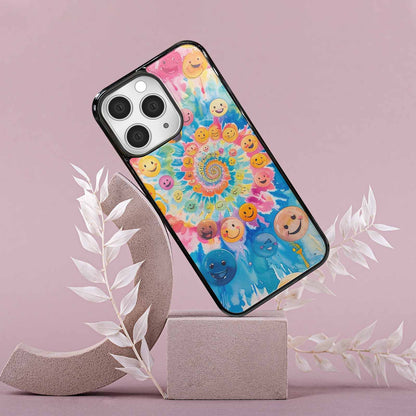 iPhone 15 Pro Max Case — Smiley Facessmiley Faces Tie D, Custom Printed Phone Case