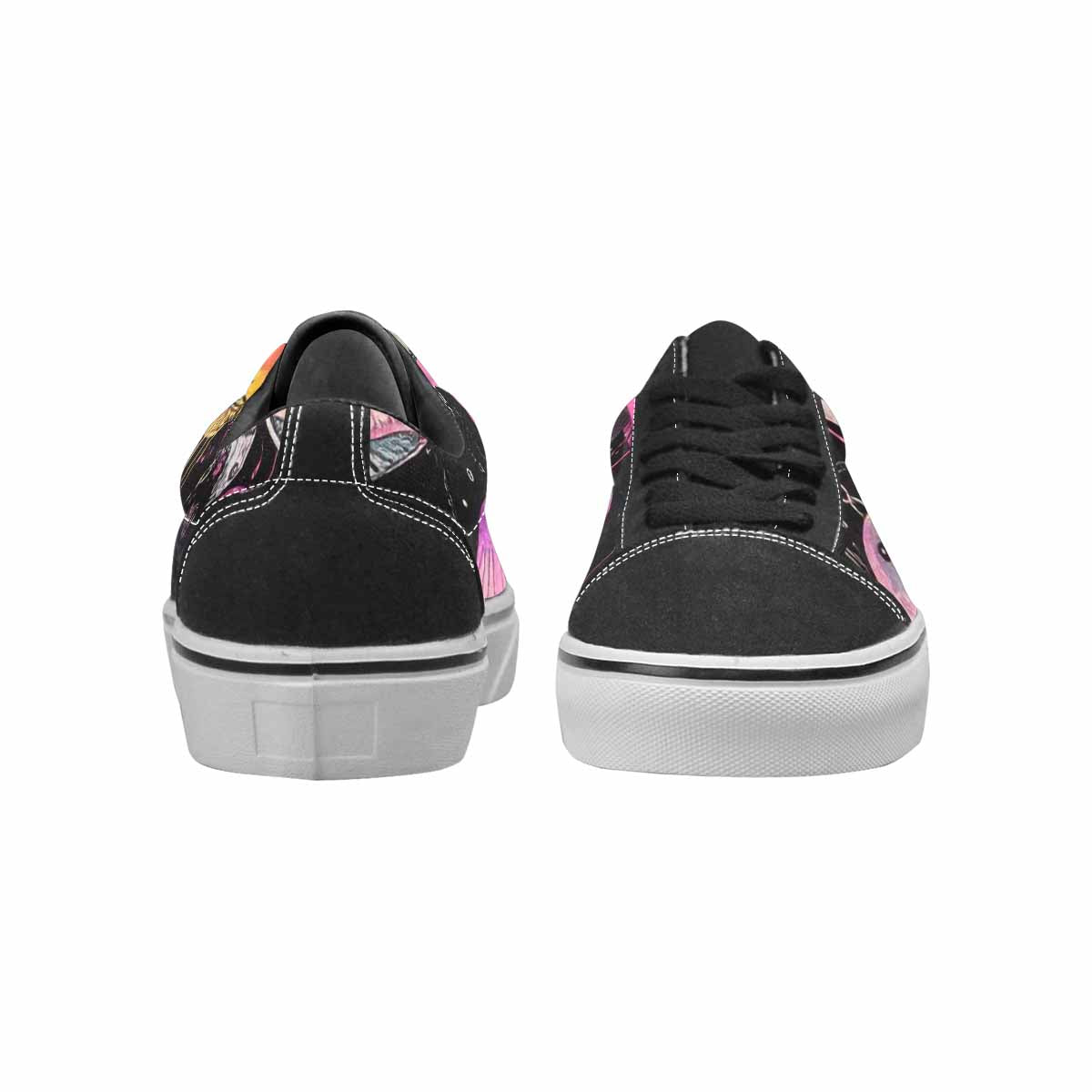 WOMEN'S Rainbow Drip Mushrooms Lace-Up Canvas Wallpaper Art Sneakers