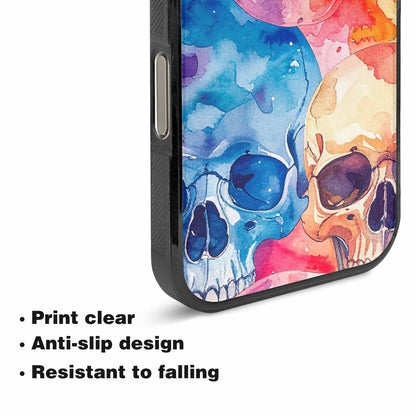iPhone 16 Pro Max Case — Kulls Watercolor Skulls Small Skull Pattern, Custom Designed Case Cover