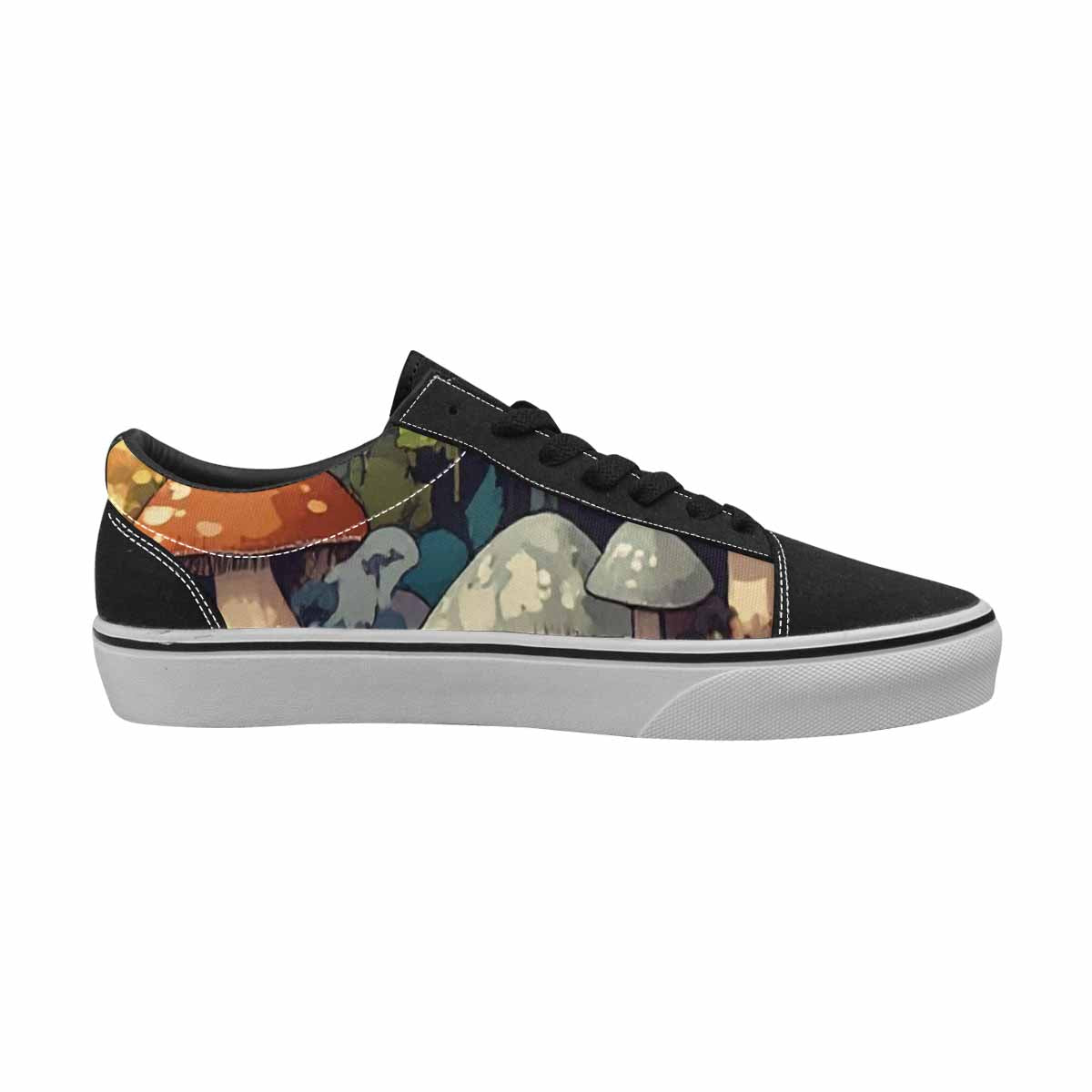 WOMEN'S Mushrooms  Camo Mushrooms Lace-Up Canvas Dark Academia Custom Sneakers
