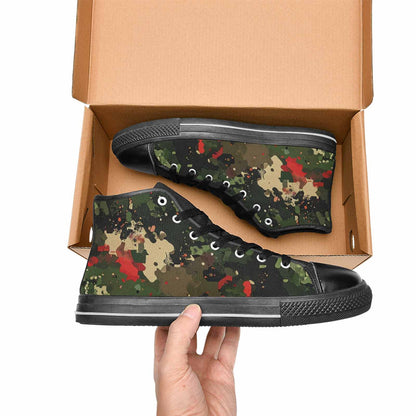 MEN'S Military Camouflage Blotch High Top Canvas Grunge Custom Sneakers