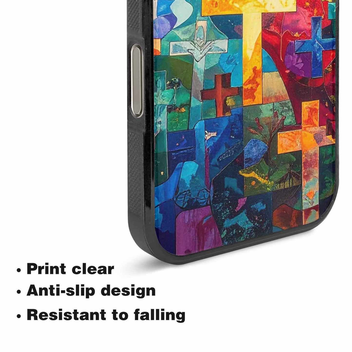 iPhone 16 Pro Case — Faith Cross And Faith Icons Pattern, Original Design Phone Case