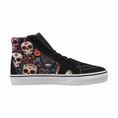 MEN'S Dia De Los Muertos Sugar Skull High Top Canvas Cottagecore Sneakers