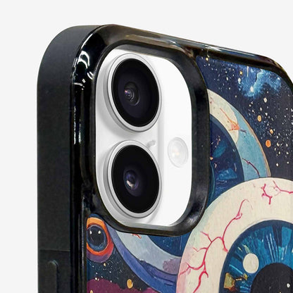 iPhone 16 Case — Cartoon Eyeballs Galaxy Personalized Phone Cover, Custom Made Phone Cover