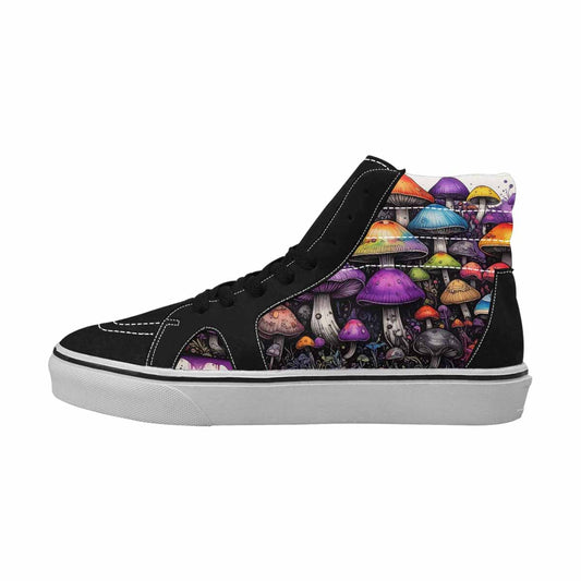 WOMEN'S Rainbow Drip Mushrooms High Top Canvas Dark Academia Custom Sneakers