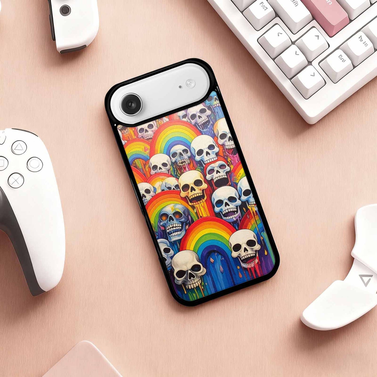 iPhone 17 Air Case — Rainbow From Skulls Mouth Skulls Gothic, Unique Phone Case Design