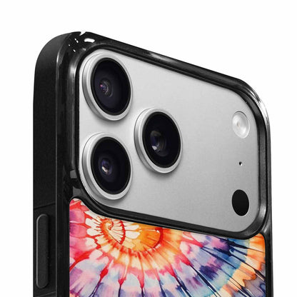 iPhone 17 Pro Case — Tie Dye Swirls Black Red Tie, Customized Protective Case