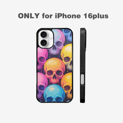 iPhone 16 Plus Case — Dripping Candy Skulls, Custom Art Phone Cover