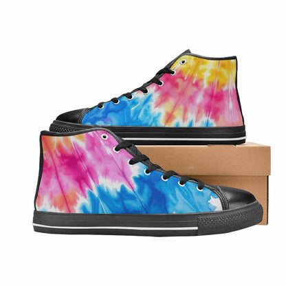 MEN'S Tie Dye Drip High Top Canvas Wallpaper Art Custom Sneakers