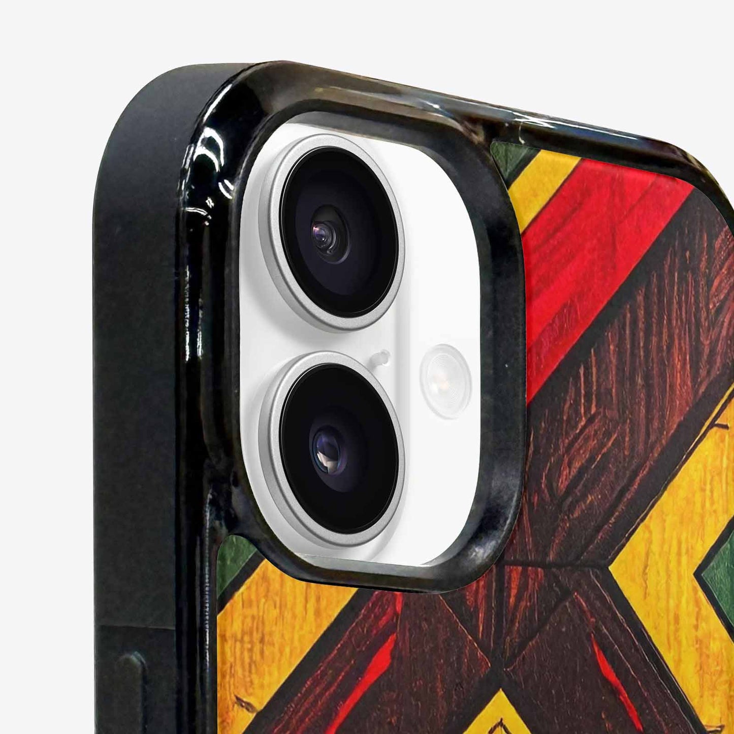 iPhone 16 Plus Case — African Kente Cloth Inspired Pattern Geometric, Personalized Phone Case