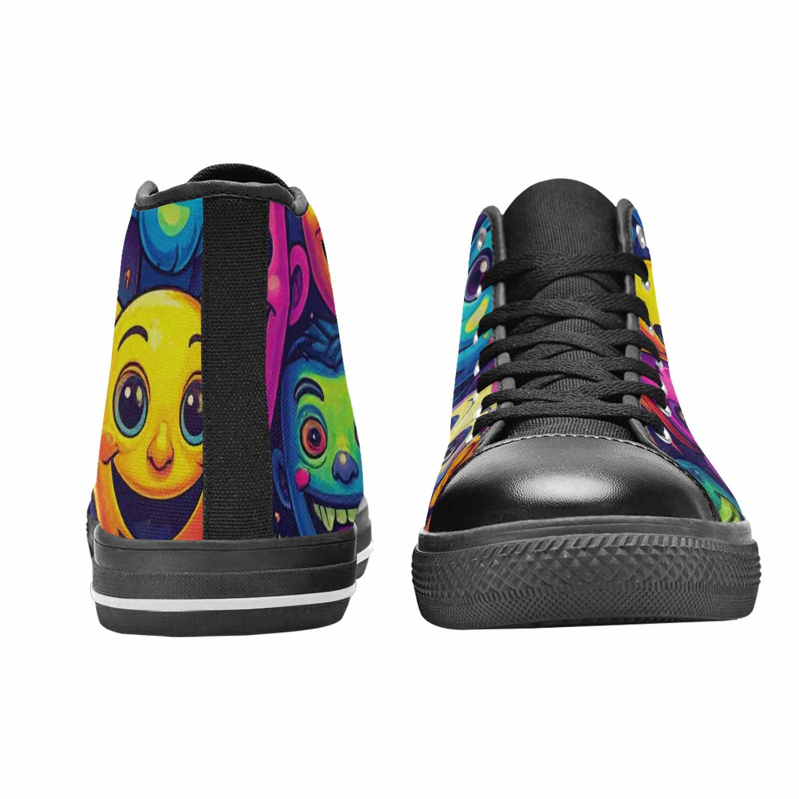 WOMEN'S Funny Looking Cartoon High Top Canvas Grunge Shoes