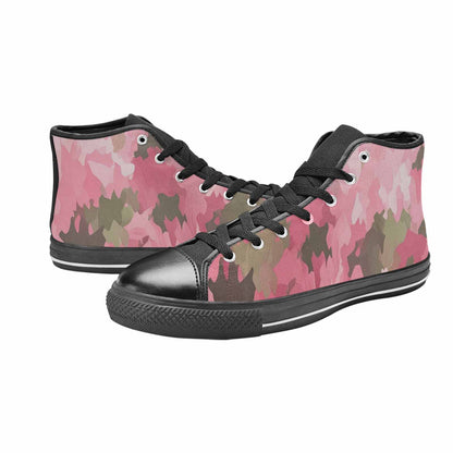 WOMEN'S Military Camouflage Blotch High Top Canvas Wallpaper Art Custom Shoes