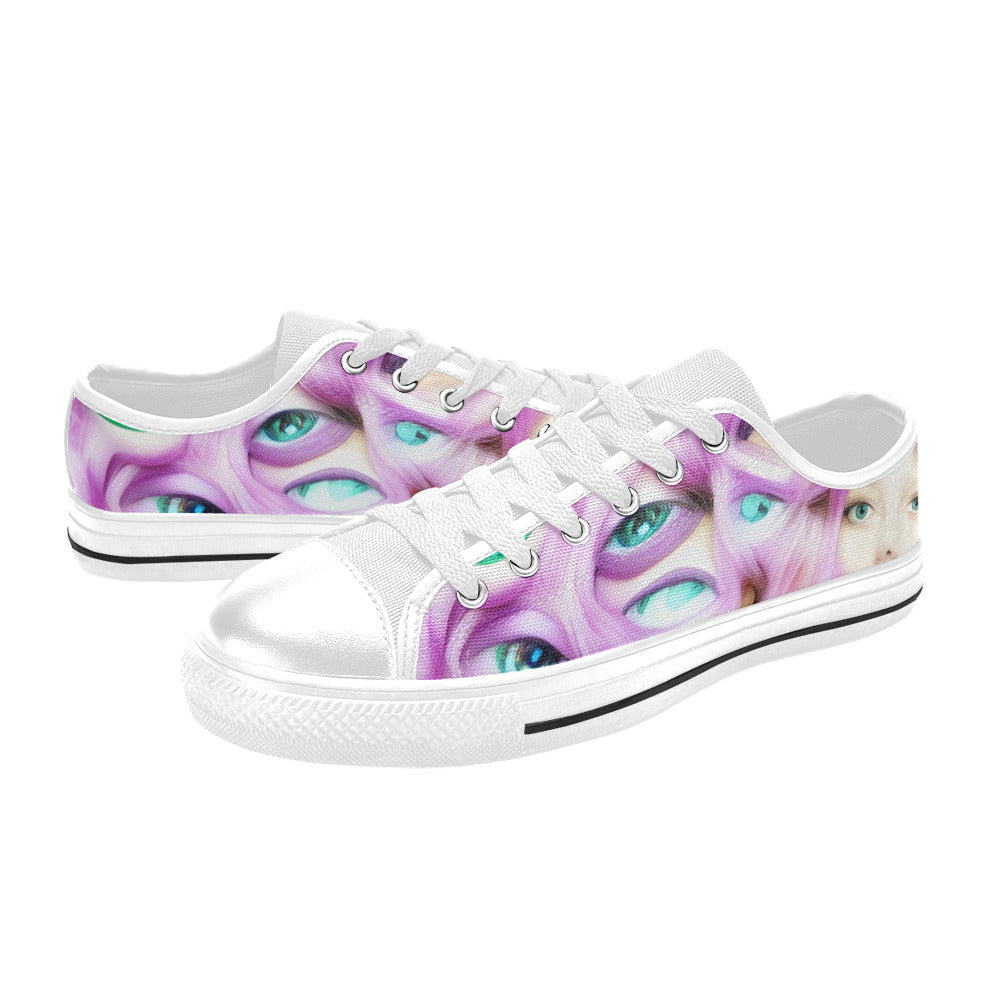 WOMEN'S Cc Wall Eyes Trippy Canvas Neon Fantasy Custom Sneakers