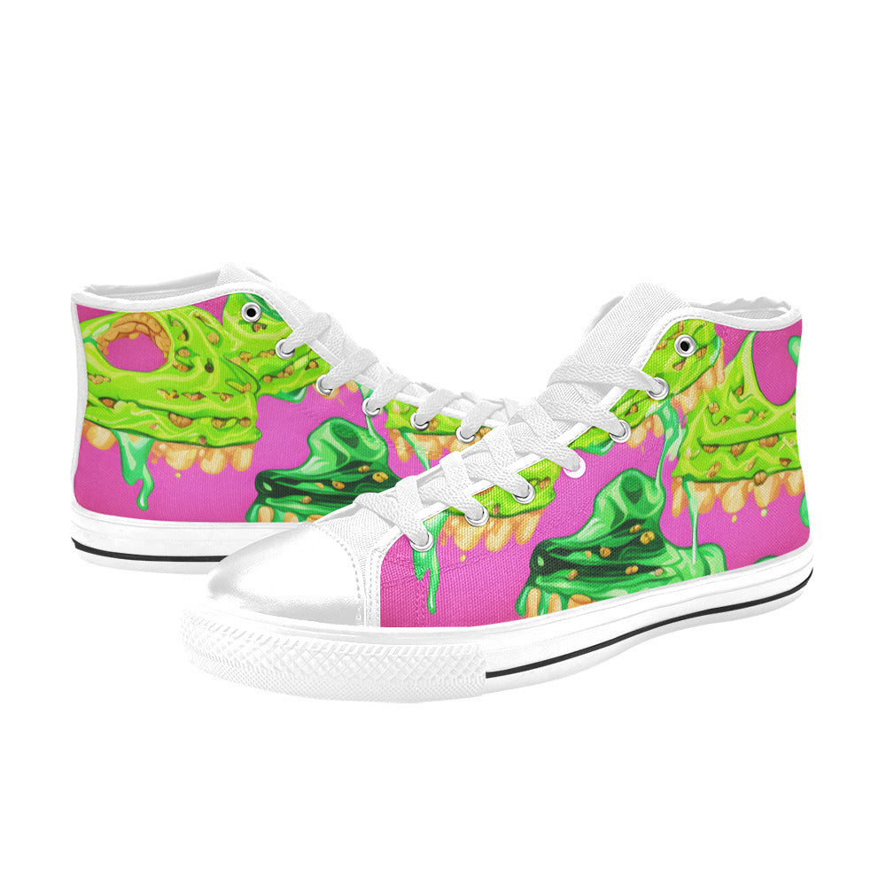 WOMEN'S Cc Ice Cream Art High Top Canvas Wallpaper Art Custom Shoes