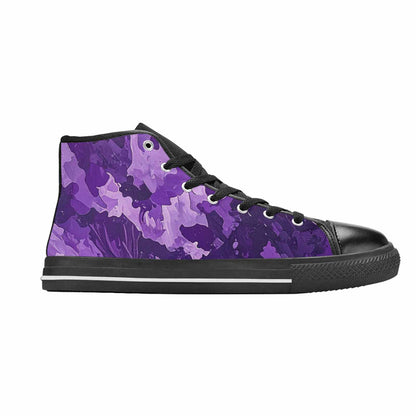WOMEN'S Military Camouflage Blotch High Top Canvas Vibrant Chaos Shoes