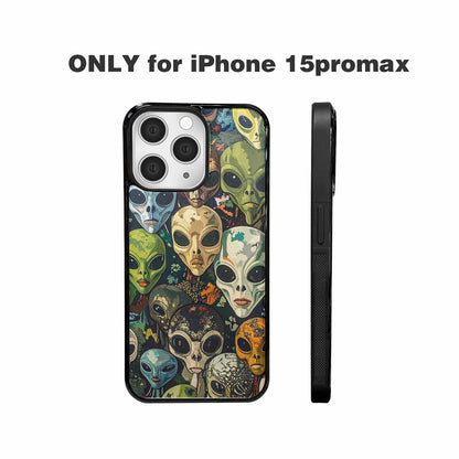 iPhone 15 Pro Max Case — Aliens Camo Aliens Pattern Hundreds Of, Personalized Phone Case