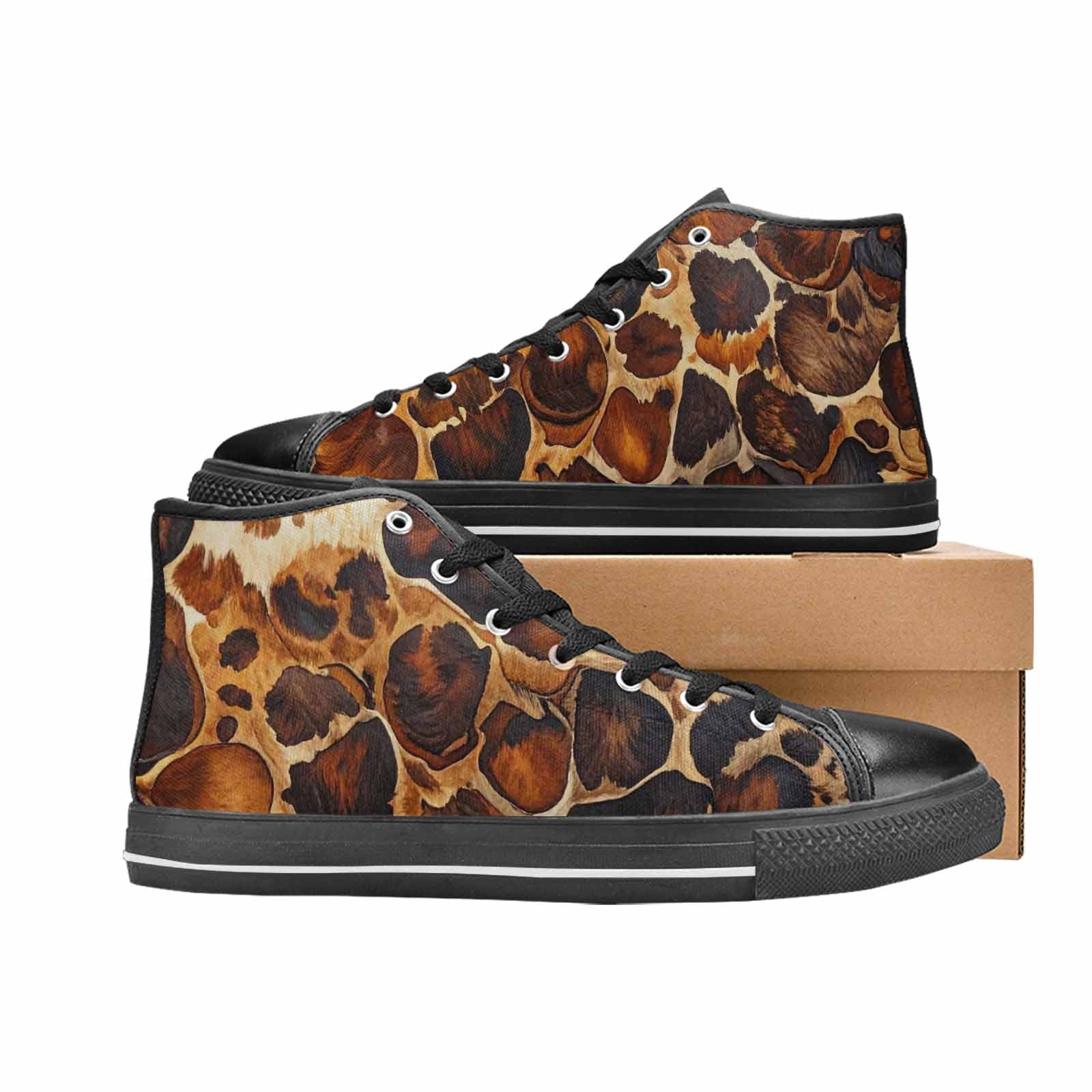 MEN'S Cow Animal Print High Top Canvas Vivid Custom Sneakers