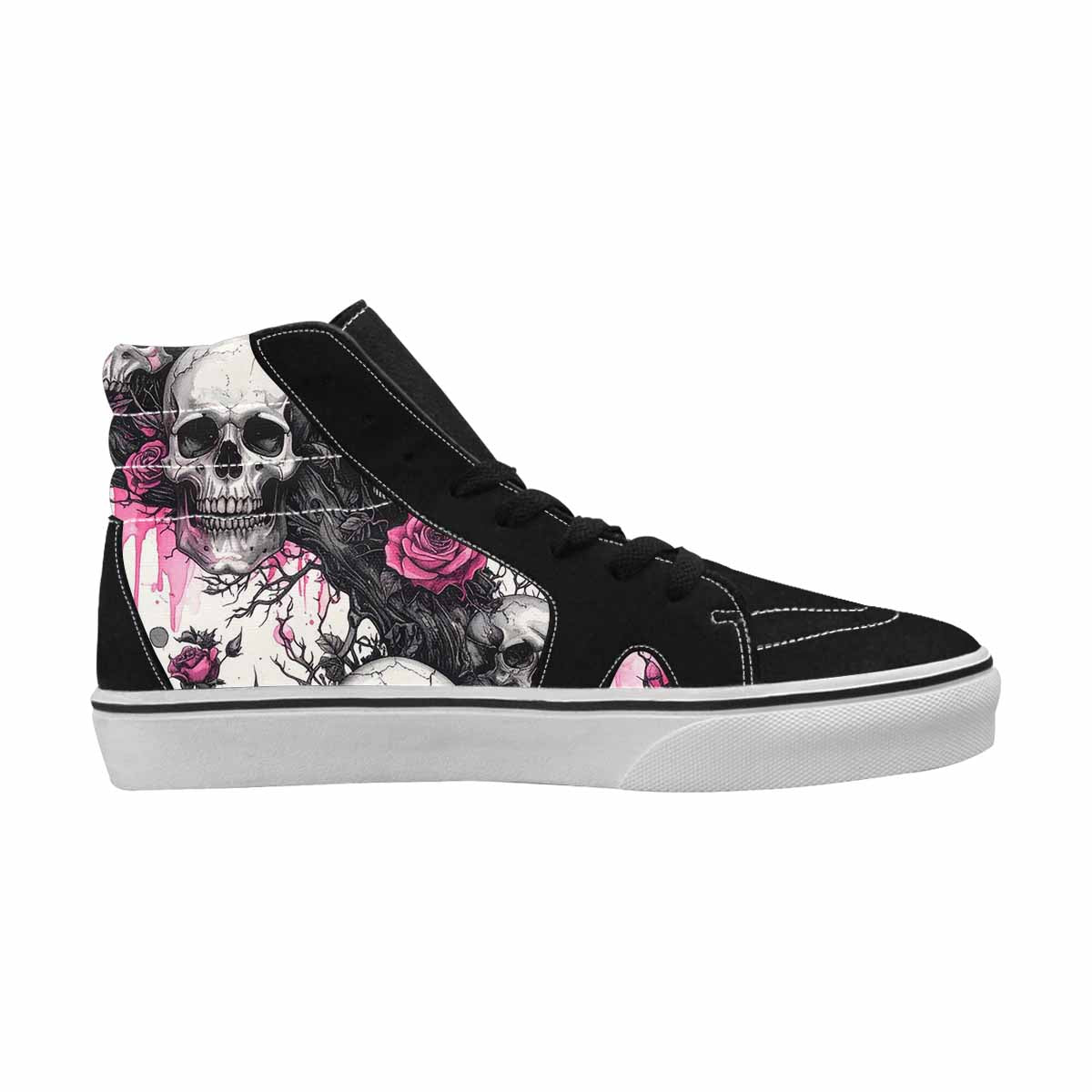 MEN'S Skull Roses High Top Canvas Surreal Custom Shoes