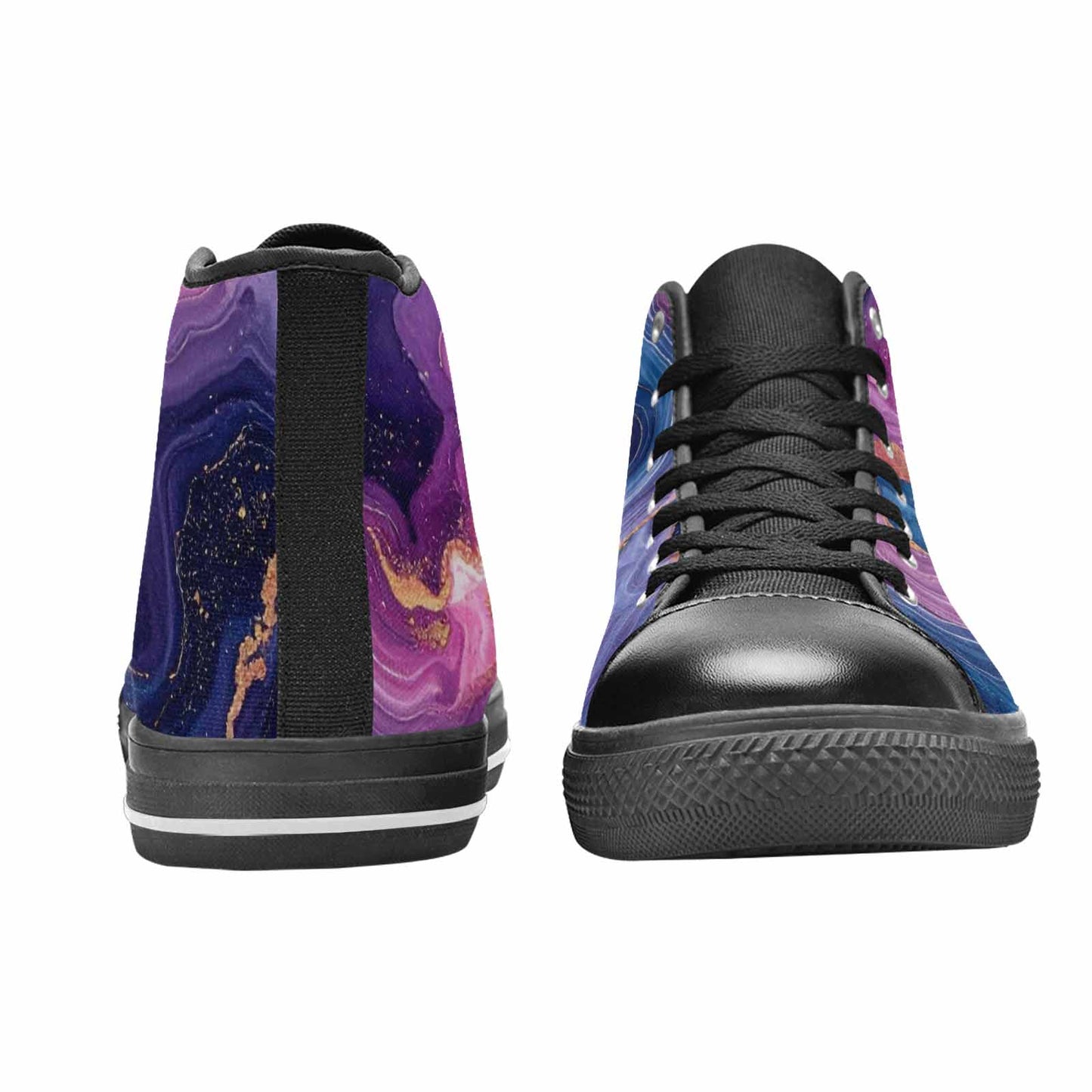 MEN'S Marble Galaxy High Top Canvas Neon Fantasy Custom Shoes