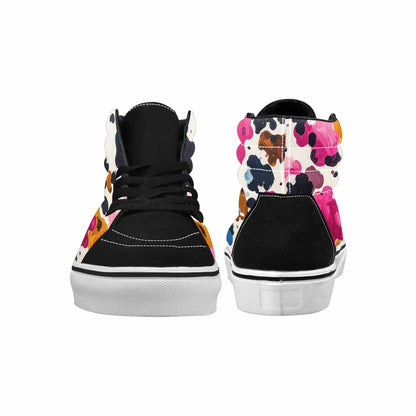 WOMEN'S Cow Animal Print High Top Canvas Surreal Custom Sneakers