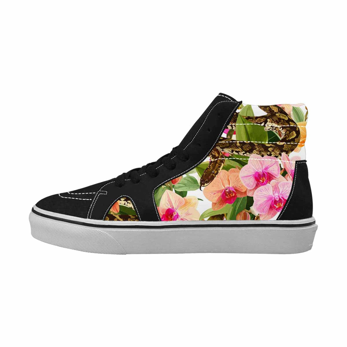 WOMEN'S Floral Snake Print High Top Canvas Aesthetic Sneakers