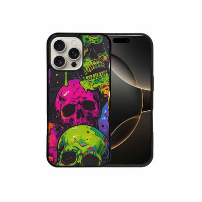 iPhone 16 Pro Max Case — Vibrant Camo 1000\'s Of Skeletons Neon, Original Design Phone Case