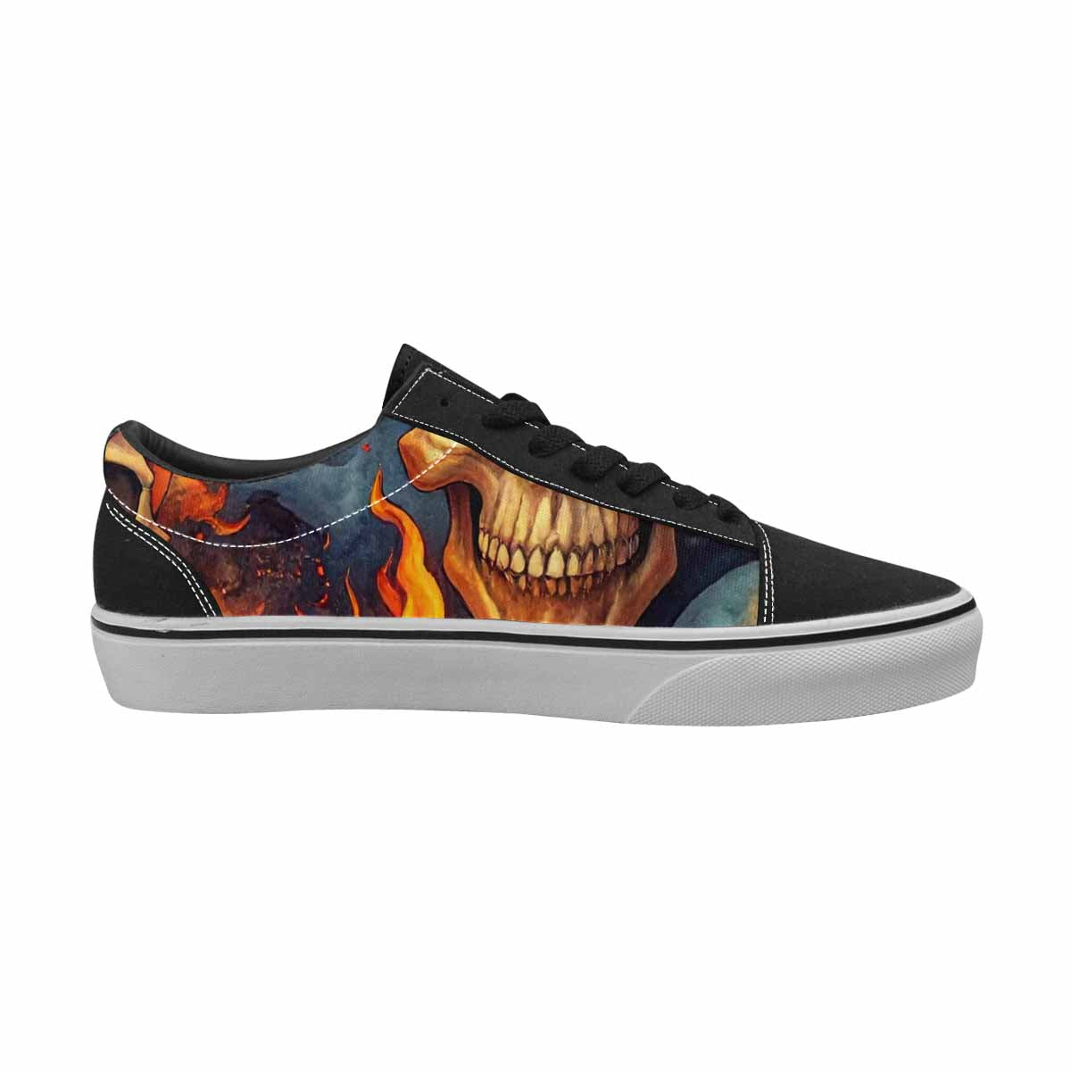 WOMEN'S Skulls - Flaming Canvas Lace-Up Vivid Shoes