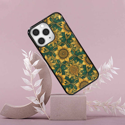 iPhone 15 Pro Max Case — Sunflower Mandala Kaleidoscope Custom, Customized Protective Case