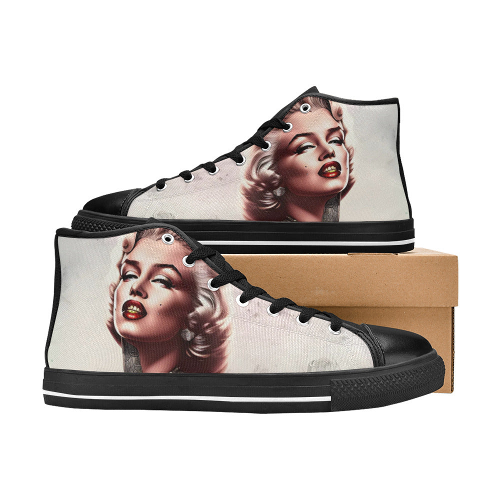 WOMEN'S Cc Retro Model High Top Canvas Dark Academia Shoes