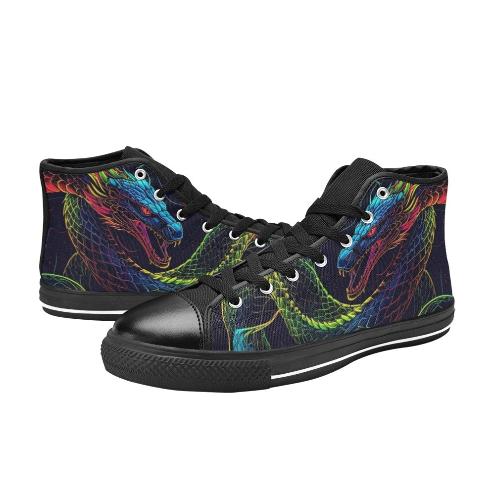 WOMEN'S Electric Serpent Dream High Top Canvas Dreamcore Sneakers