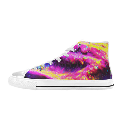 WOMEN'S Cc Acid Bath Drip High Top Canvas Vibrant Chaos Custom Sneakers