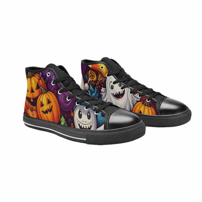 MEN'S Halloween Witches Ghouls High Top Canvas Vibrant Chaos Shoes