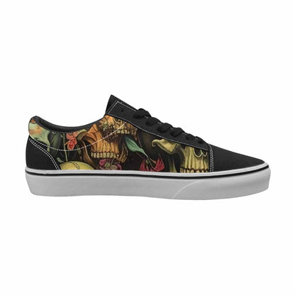 WOMEN'S Skulls  Botanical Skulls Lace-Up Canvas Melting Art Custom Sneakers