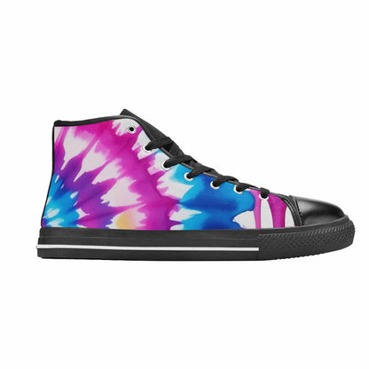 MEN'S Tie Dye Drip High Top Canvas Vibrant Chaos Custom Shoes