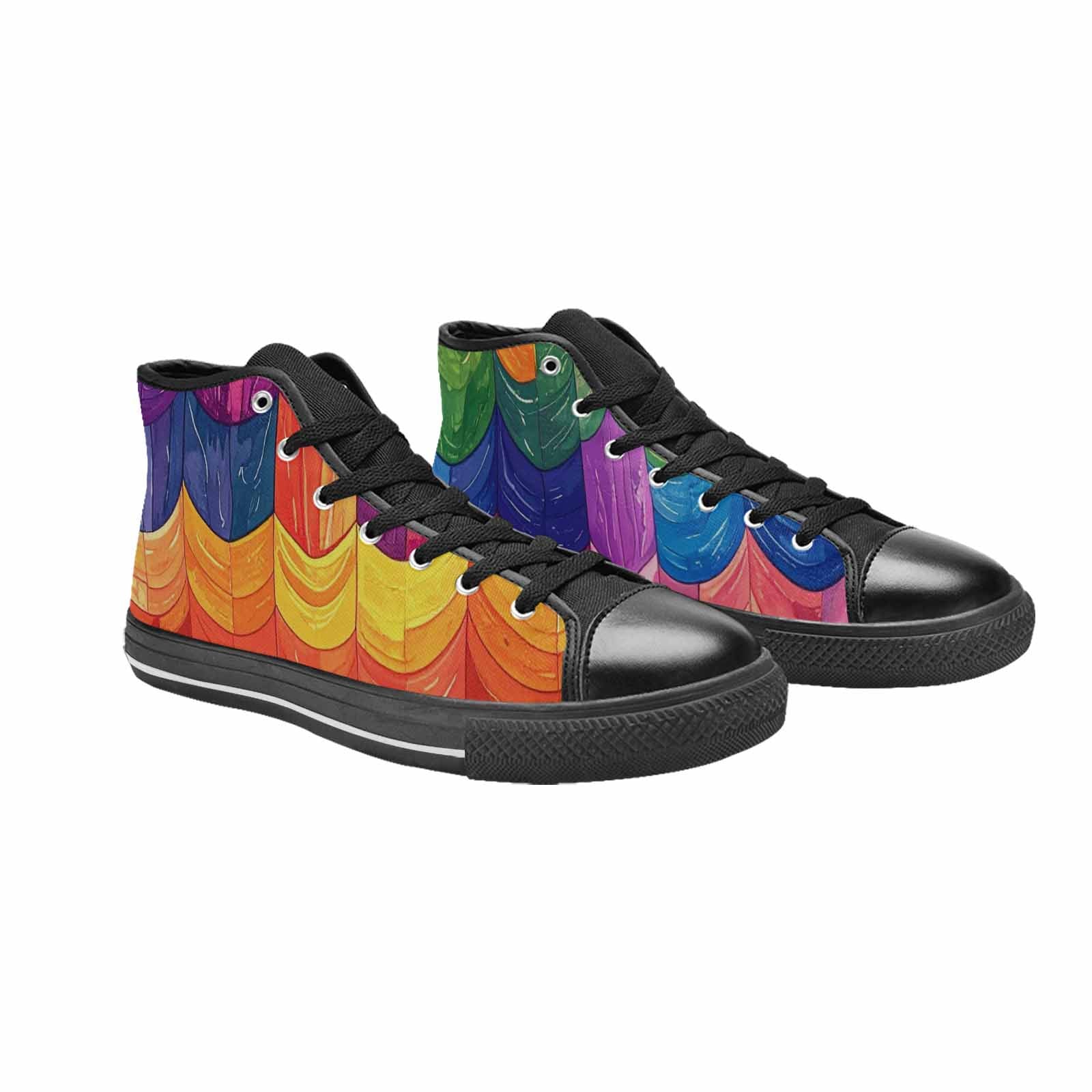 MEN'S Transgender Flag Color High Top Canvas Vivid Custom Sneakers