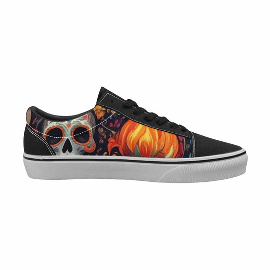 MEN'S Skull Canvas Lace-Up Grunge Custom Sneakers
