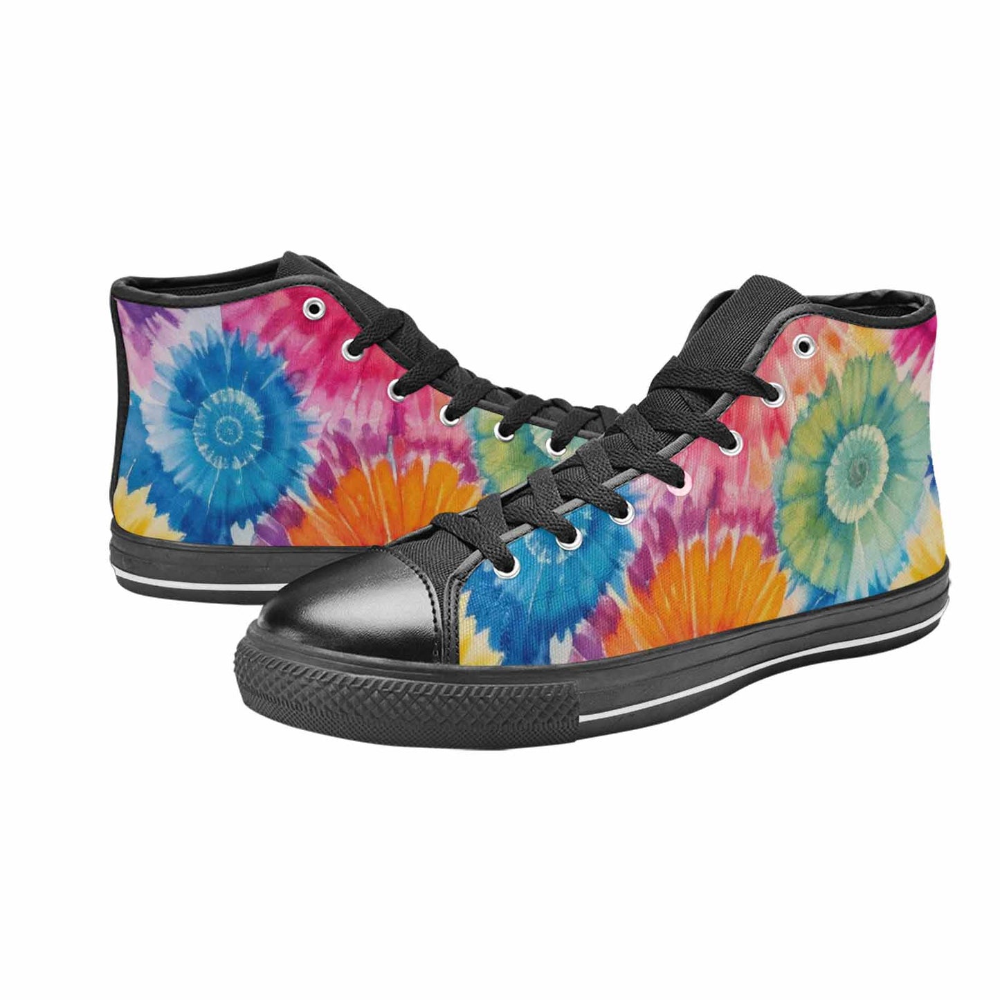 MEN'S Tie Dye Swirl High Top Canvas Y2K Shoes