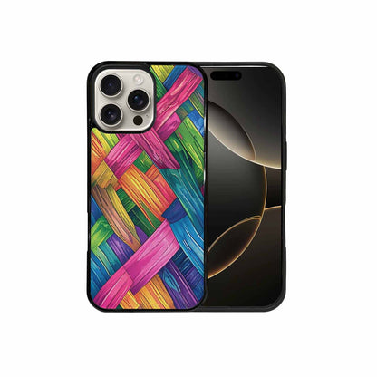 iPhone 16 Pro Max Case — Polysexual Flag Color Theme Small Rainbow, Custom Designed Case Cover