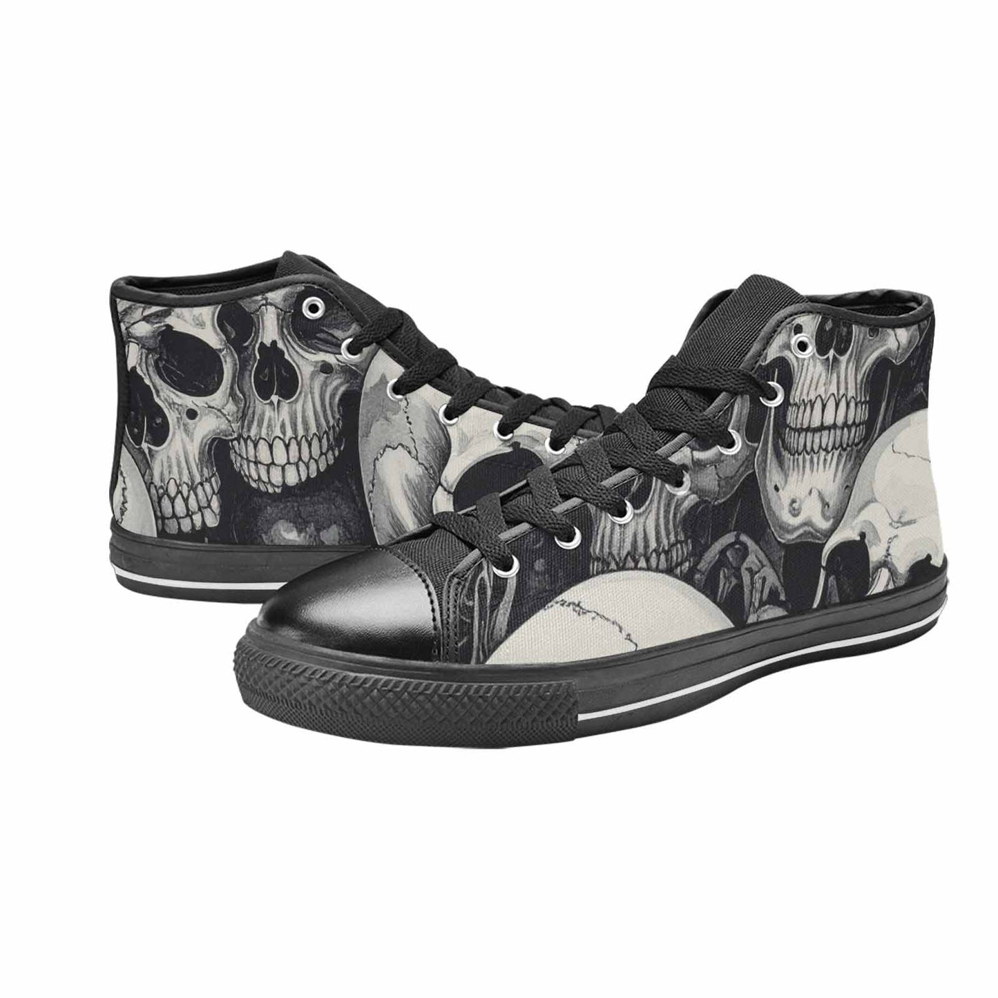 WOMEN'S Skulls - Classic High Top Canvas Neon Fantasy Custom Shoes
