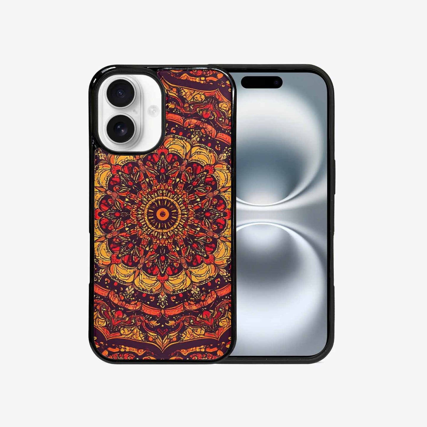 iPhone 16 Case — Mandala Lions Art Seamless Pattern Vibrant, Custom Art Phone Cover