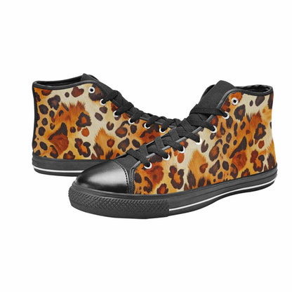 MEN'S Cow Animal Print High Top Canvas Aesthetic Custom Shoes