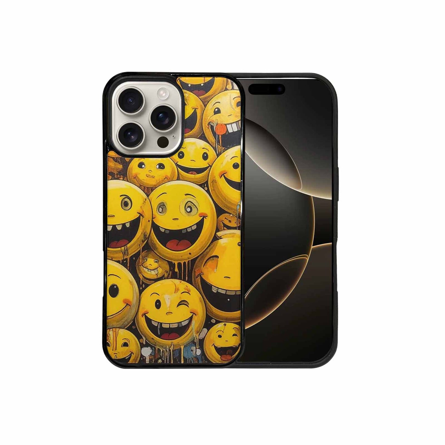 iPhone 16 Pro Max Case — Melting Moon Smiley Red Splatt Nsg, Custom Print Case Cover